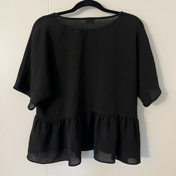 Aritzia/Wilfred Macee Peplum Top | Black | Size S - Picture 2 of 3